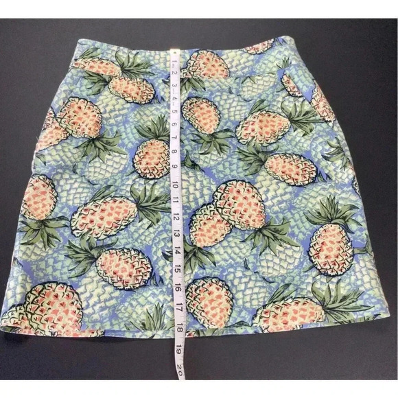 Vintage Talbots Women's Blue Pineapple Tropical Straight Pencil Skirt Size 4P - Picture 7 of 10